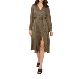 Vince Camuto Print Maxi Wrap long sleeve dress Size XS